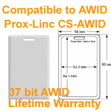 Proximity Clamshell Card 37bit AWID Format Compatible with 37bit AWID Prox-Linc CS-AWID